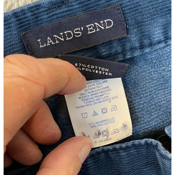Lands End Mens Pants Size 40x25 Corduroy Straight Casual Traditional Fit Blue Y2 - Picture 9 of 12